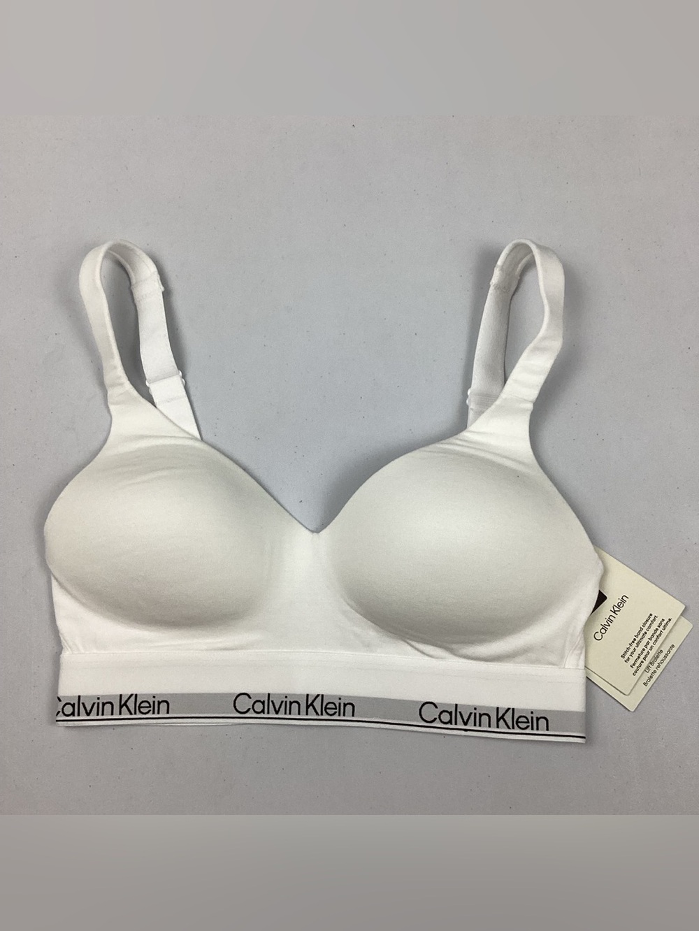 Calvin Klein White Cotton Modal Lift Bralette XS NEW! Retail $46